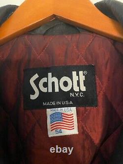 Schott Mens Black Leather Car Coat Sz 54 XXL Excellent USA. Smoke Free Home