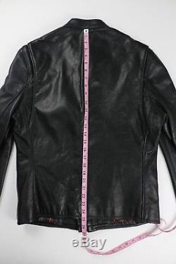 Schott Mens Perfecto 530 Cafe Racer Black Leather Motorcycle Jacket Medium $890