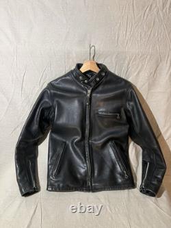 Schott NYC 141 Classic Café Racer Leather Motorcycle Jacket Size 34 Black