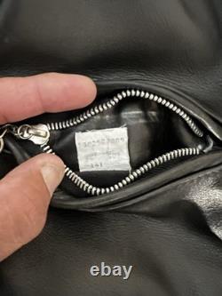 Schott NYC 141 Classic Café Racer Leather Motorcycle Jacket Size 34 Black