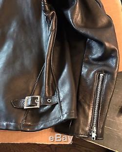 Schott NYC 141 Classic Racer Leather Motorcycle Jacket, Black Men's 46 ($745)