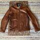 Schott NYC 530 Cafe Racer Leather Jacket Full Zip Men's Brown Men's Size Small S