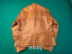 Schott NYC 530 Waxed Natural Pebbled Cowhide Cafe Leather Jacket