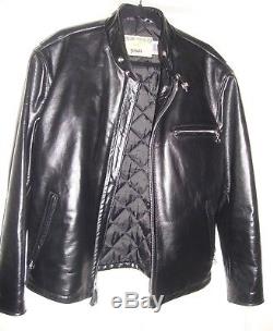 Schott NYC 641HH Classic Racer Black Motorcycle Leather Jacket Horsehide $795