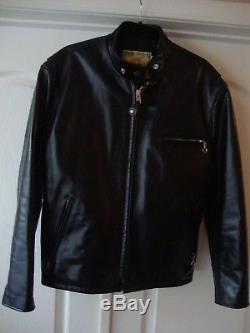 Schott NYC 641HH Classic Racer Black Motorcycle Leather Jacket Horsehide $795