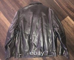 Schott NYC Leather Jacket Racer Motorcycle Cafe Black Size L Supple Classic