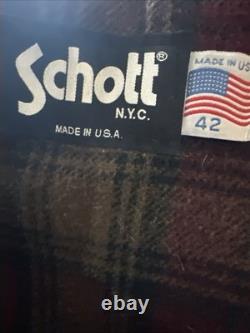 Schott NYC Leather Motorcycle Jacket Size 42 With Lining