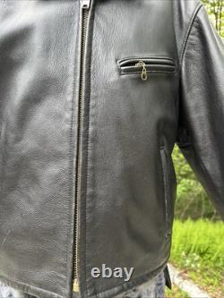 Schott NYC Leather Motorcycle Jacket Size 42 With Lining