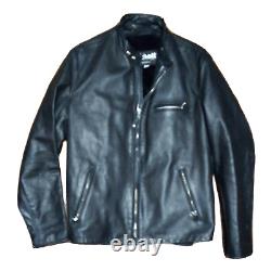 Schott NYC Motorcycle Jacket Made in USA Mens Size 48 Black With Zip Lining Insert