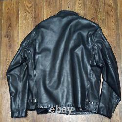 Schott NYC Motorcycle Jacket Made in USA Mens Size 48 Black With Zip Lining Insert