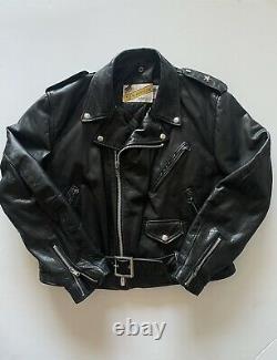 Schott NYC Perfecto 118 J 44 Black Leather Moto Jacket One Star USA Vintage