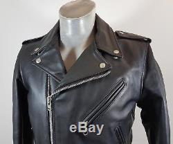 Schott NYC Perfecto 618J black leather biker motorcycle jacket size 38