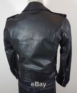 Schott NYC Perfecto 618J black leather biker motorcycle jacket size 38