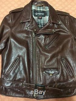Schott NYC Perfecto 626 Lightweight Fitted Cowhide Motorcycle Jacket Size Large