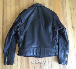 Schott NYC Perfecto Model 118 Leather Motorcycle Jacket, Size 42