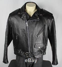 Schott NYC Vintage USA Dur-O-Jac Leather Motorcycle Biker Jacket Size 48 EX