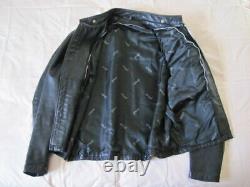 Schott Nyc 141 Cafe Racer Black Leather Motorcycle Jacket Size 44