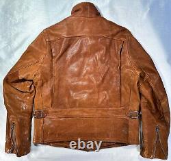 Schott Nyc Perfecto Brand Brown Leather Motorcycle Biker Jacket Style P264 Large