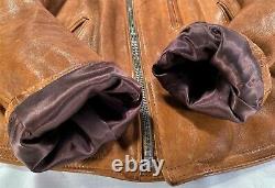 Schott Nyc Perfecto Brand Brown Leather Motorcycle Biker Jacket Style P264 Large