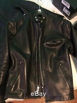 Schott Nyc USA 641 Steerhide Leather Biker Jacket Heavy Duty Black Men Size 38 M