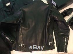 Schott Nyc USA 641 Steerhide Leather Biker Jacket Heavy Duty Black Men Size 38 M