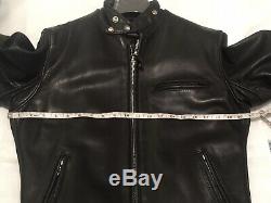 Schott Nyc USA 641 Steerhide Leather Biker Jacket Heavy Duty Black Men Size 38 M