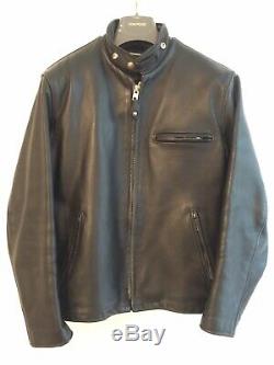 Schott Nyc USA 641 Steerhide Leather Biker Jacket Heavy Duty Black Men Size 38 M