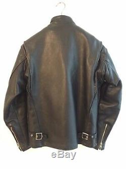 Schott Nyc USA 641 Steerhide Leather Biker Jacket Heavy Duty Black Men Size 38 M