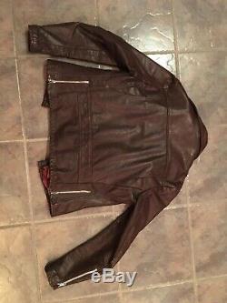 Schott Nyc Vintage Brown Women's Riders Motorcycle Leather Jacket 14 Rare