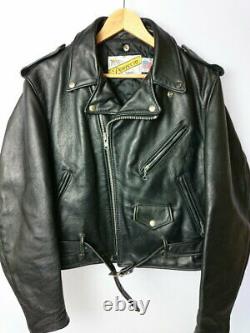 Schott PERFECTO Double Rider Jacket 42 Leather Black Used