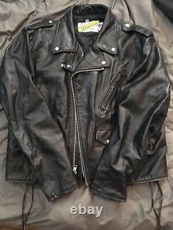 Schott Perfecto 115 Vintage Black Leather Jacket, size 46
