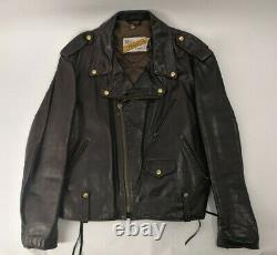 Schott Perfecto 115 Vintage Brown Motorcycle Leather Biker jacket VTG ...