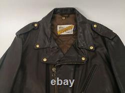 Schott Perfecto 115 Vintage Brown Motorcycle Leather Biker jacket VTG Size 48