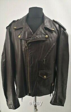Schott Perfecto 115 Vintage Brown Motorcycle Leather Biker jacket VTG Size 48