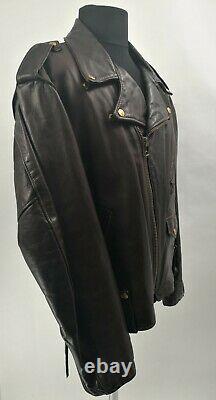 Schott Perfecto 115 Vintage Brown Motorcycle Leather Biker jacket VTG Size 48