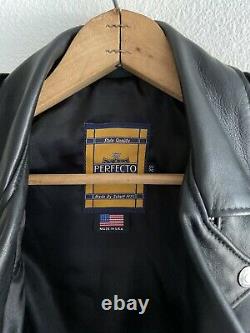 Schott Perfecto 218w Black Leather Lambskin Motorcycle Biker Jacket XS