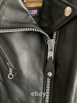 Schott Perfecto 218w Black Leather Lambskin Motorcycle Biker Jacket XS