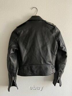 Schott Perfecto 218w Black Leather Lambskin Motorcycle Biker Jacket XS