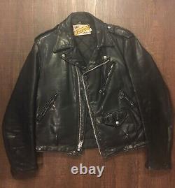 Schott Perfecto 613 Leather Jacket 42 Black 618 118 One Star Motorcycle Biker