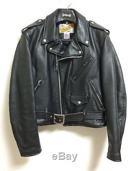 Schott Perfecto 618 42 steerhide leather double motorcycle jacket racer ...