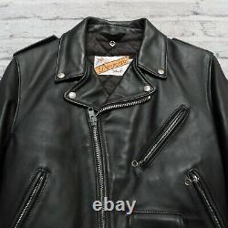 Schott Perfecto 618 Leather Motorcycle Jacket Size 38 Black Made in USA