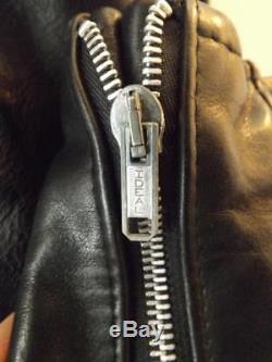 Schott Perfecto Black Leather Jacket Size 46 XL 1980's YKK Zipper EXC 618/613