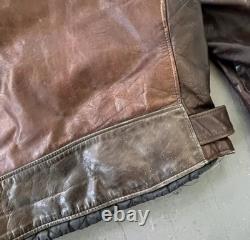Schott Perfecto Brown Leather Motorcycle Jacket Size 42 Perfect Patina