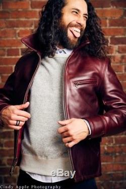 Schott Perfecto Horween Delivery Jacket Heavy P653 Burgundy Leather Made in USA