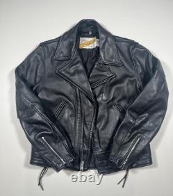 Schott Perfecto Jacket Mens 42 Leather Biker Motorcycle Made IN USA Zipper Lined