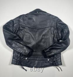 Schott Perfecto Jacket Mens 42 Leather Biker Motorcycle Made IN USA Zipper Lined