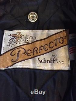 Schott Perfecto Leather Motorcyle Jacket 42 Biker goth Horror Punk Rockabilly