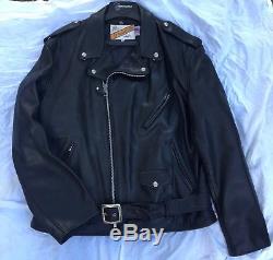 Schott Perfecto Men's Black Leather Motorcycle Jacket (size 48)
