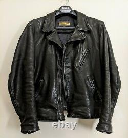Schott Perfecto NYC (XL) Genuine Lambskin Leather Jacket Raven Black Biker