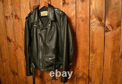 Schott Perfecto Nyc One Star Black Vintage Riders Motorcycle Leather Jacket L-44